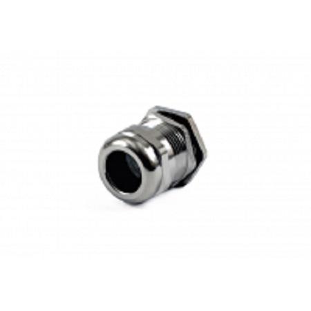 Hammond 1427BCG Series Grey Nickel Plated Brass Cable Gland, PG16 Thread, 10mm min., 14mm max., IP68