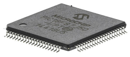 Microchip PIC18F87J50-I/PT, 8 bit PIC, PIC18F87J50 Microcontroller, 64 MHz, 128kB FLASH, 80-Pin TQFP