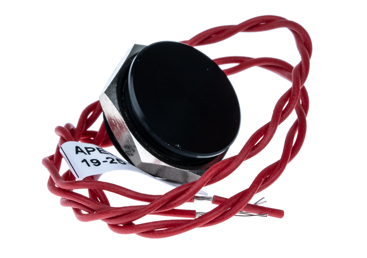 APEM Piezo Switch, Momentary, Pulse, SPST, IP68, Through Hole, 200 mA @ 24 V dc, -40 → +75°C