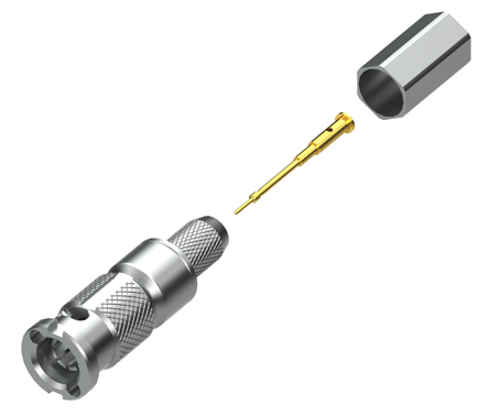 Samtec HD-BNC Series, Plug Cable Mount BNC Connector, 75Ω, Crimp Termination, Straight Body