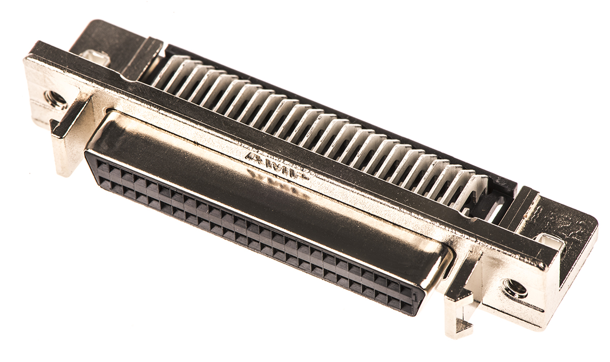 TE Connectivity Amplimite .050 III 50 Way Right Angle Through Hole D-sub Connector Socket, 2.54mm Pitch, with