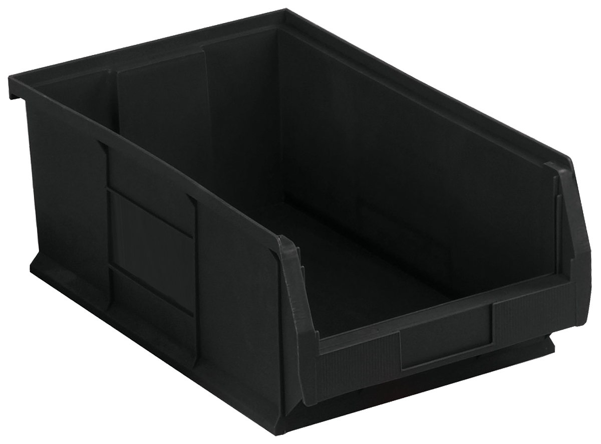 RS PRO PP Storage Bin, 520mm x 310mm x 200mm, Black