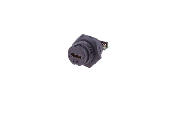 RS PRO Straight, Panel Mount, Socket- Single Port Type C 3.1 IP67 USB C Connector