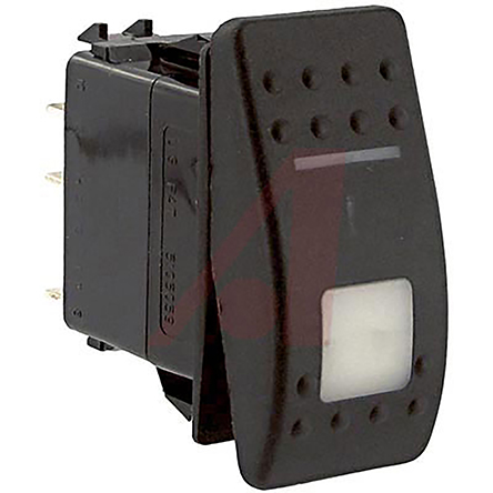 Carling Technologies Illuminated SPST, (On)-Off Rocker Switch Panel Mount