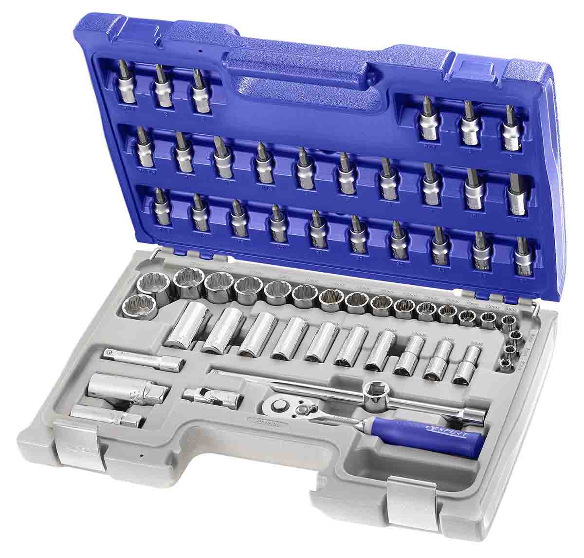 Expert by Facom 61-Piece Metric 3/8 in Deep Socket/Standard Socket/Bit Set with Ratchet, 6 point; 12 point; Hex Bit;