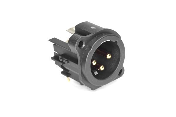 Amphenol Industrial Chassis Mount XLR Connector, Horizontal, Male, IP40, 133 V, 3 Way, Gold over Nickel Plating