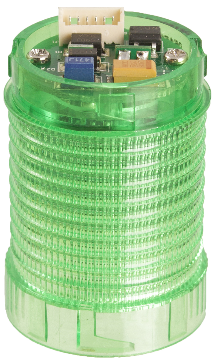 Moflash LED-MINI Series Green Steady Effect Beacon Unit for Use with LED Tower Light Eco Mini Series, 12 → 24 V