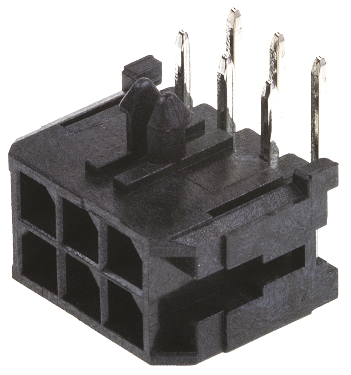 Molex Micro-Fit 3.0 Series Right Angle Through Hole PCB Header, 6 Contact(s), 3 mm Pitch, 2 Row, Shrouded