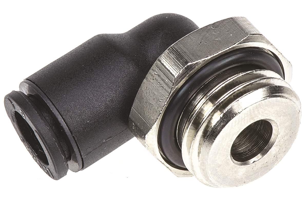 Legris LF3000 Series Elbow Threaded Adaptor, G 1/4 Male to Push In 6 mm, Threaded-to-Tube Connection Style