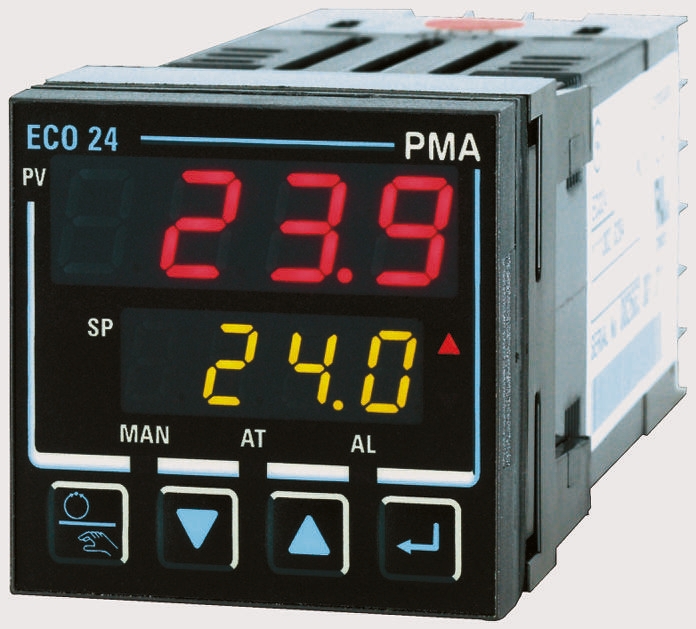 P.M.A ECO 24 PID Temperature Controller, 48 x 48mm, 3 Output, 100 → 264 V ac Supply Voltage