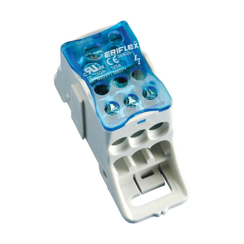 nVent ERIFLEX Distribution Block, 1 Way, 35mm², 125A, 1 kV, Blue
