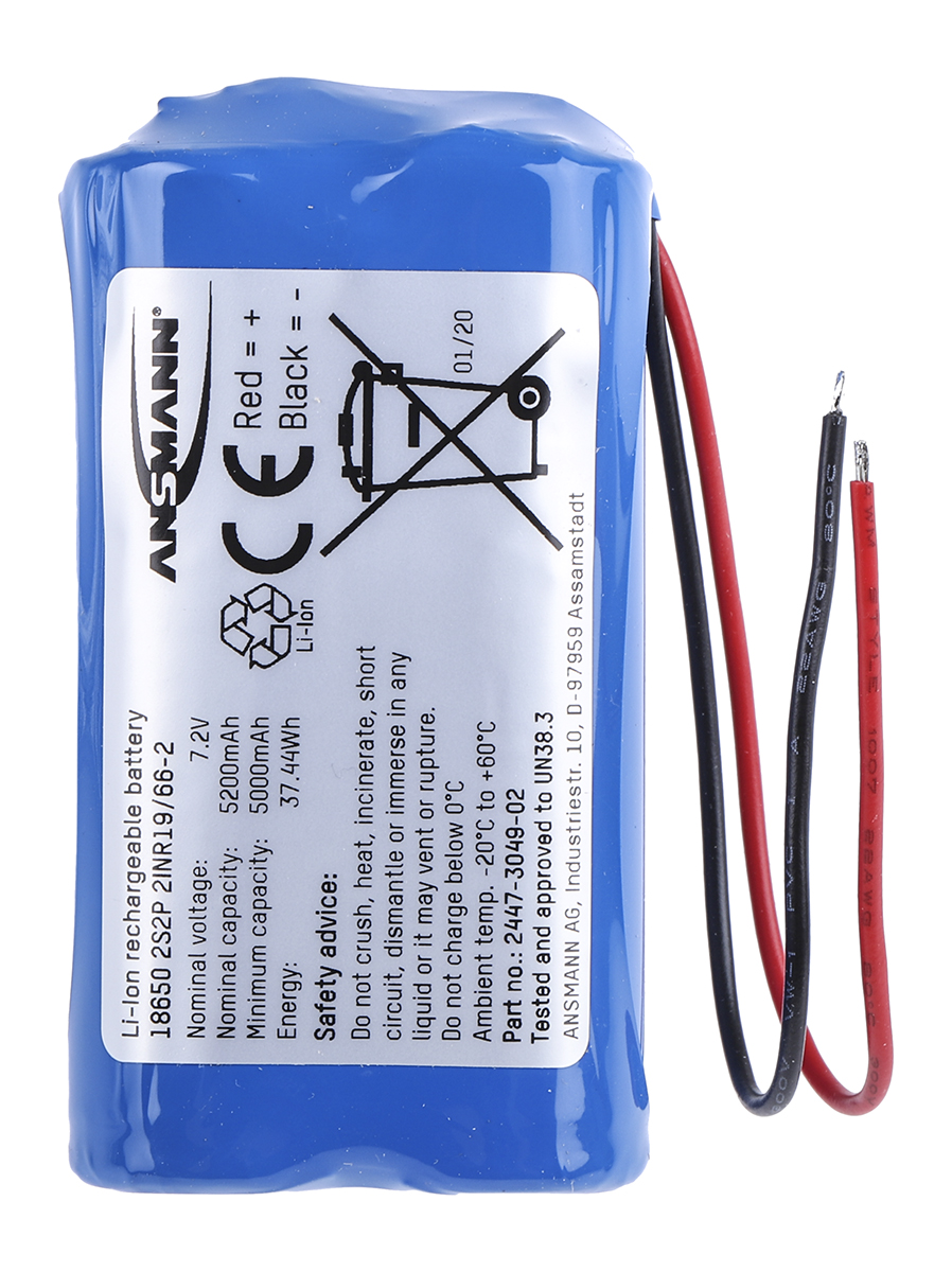 Ansmann 7.2V Lithium-Ion Rechargeable Battery Pack, 5.2Ah - Pack of 1