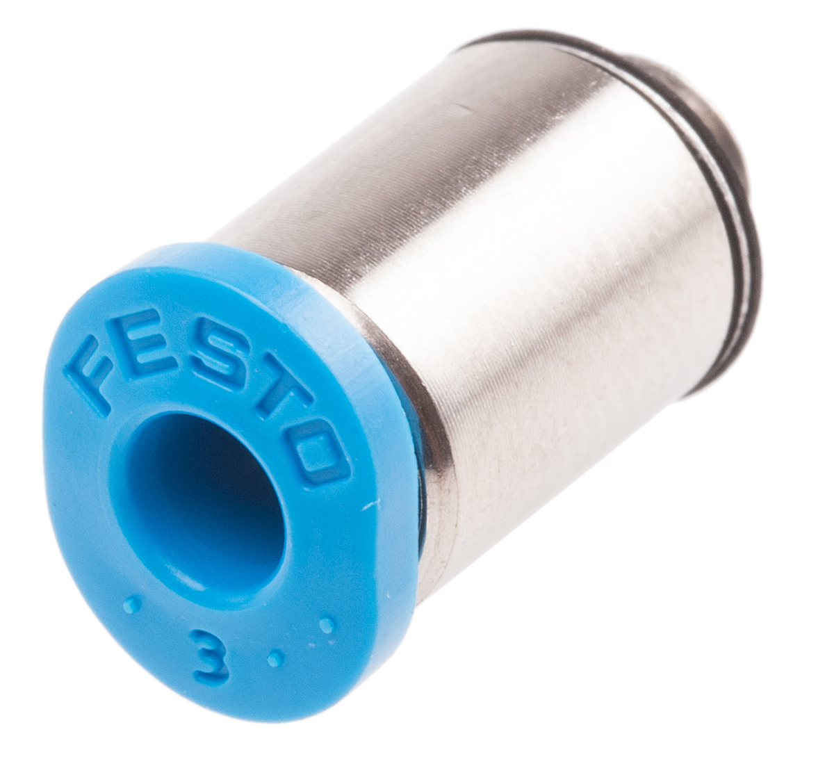 Festo QS Series Straight Threaded Adaptor, M5 Male to Push In 3 mm, Threaded-to-Tube Connection Style, 153313