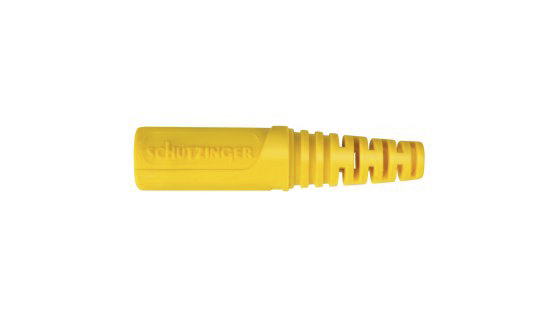Schutzinger Yellow Female Banana Coupler, 4 mm Connector, Solder Termination, 32A, 33 V ac, 70V dc, Nickel Plating