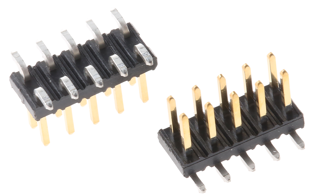 Amphenol Communications Solutions Minitek Series Pin Header, 10 Contact(s), 2 mm Pitch, 2 Row, Unshrouded