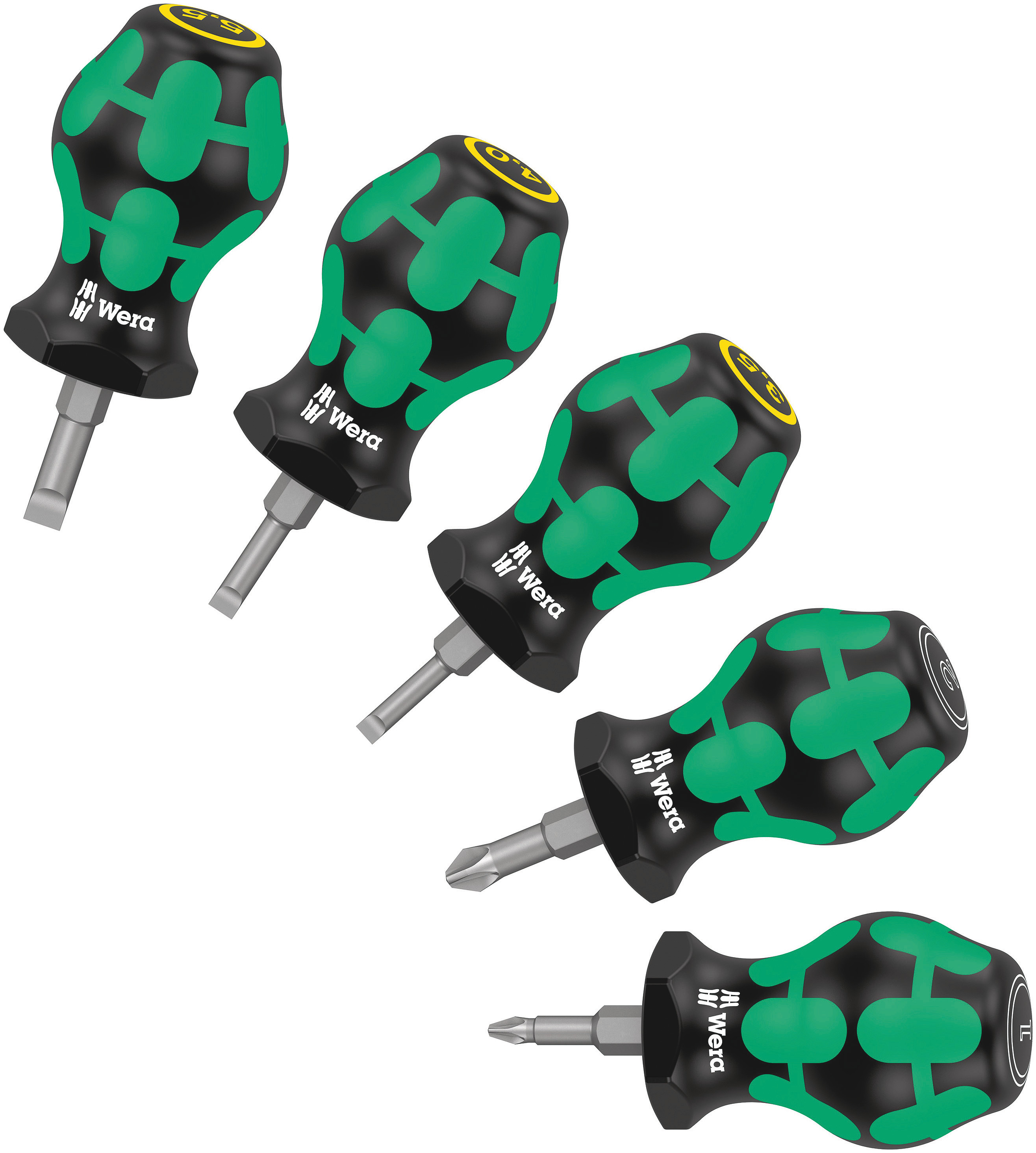 Wera 335, 335 PZ Slotted Stubby Screwdriver Set, 5-Piece