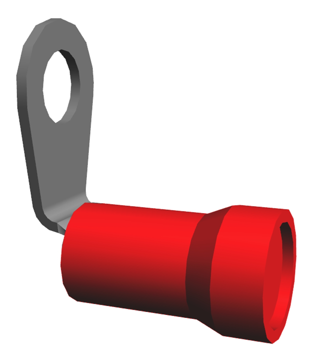 TE Connectivity, PLASTI-GRIP Insulated Ring Terminal, M6 (1/4) Stud Size, 6.6mm² to 10.5mm² Wire Size, Red