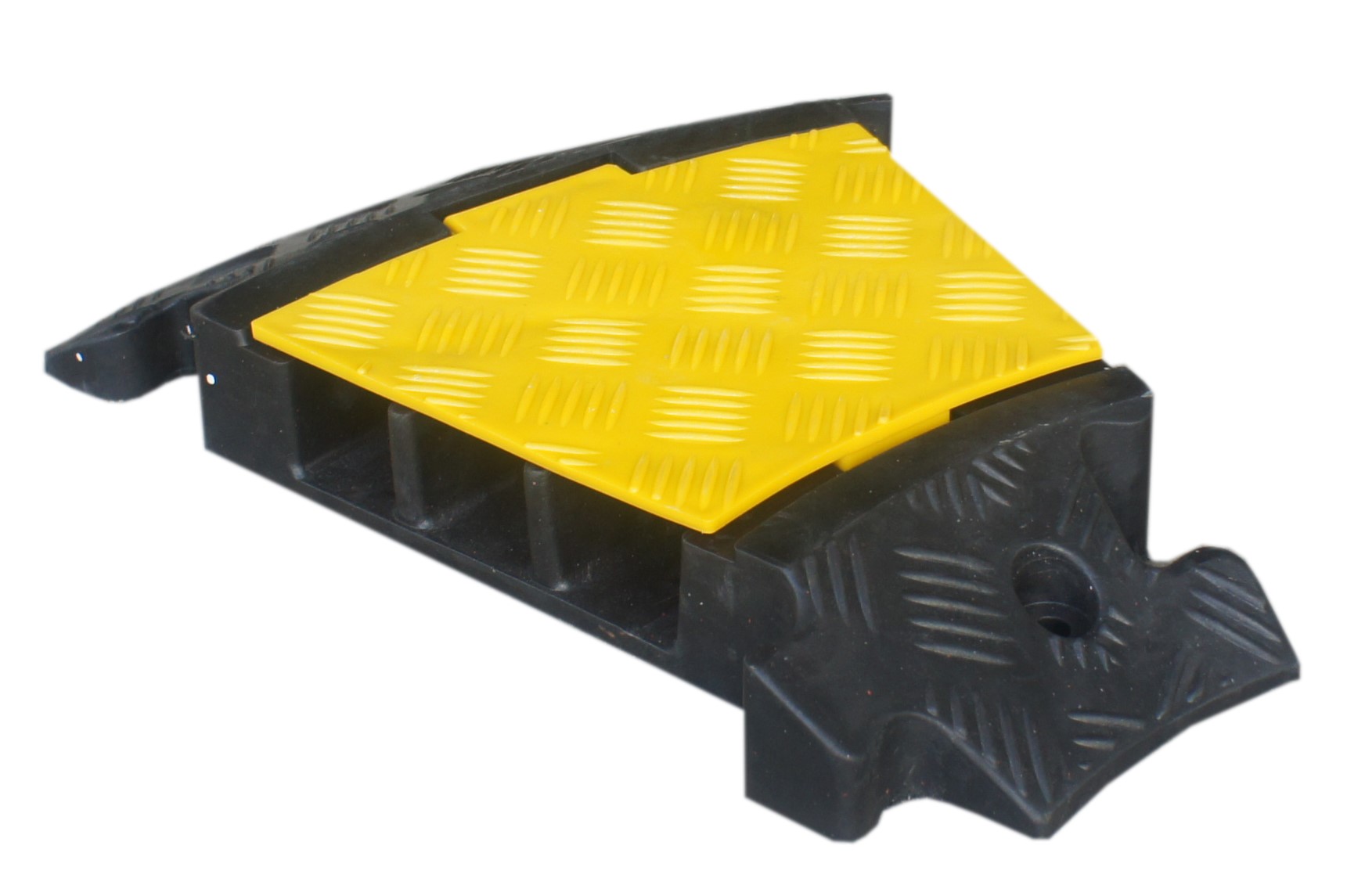 RS PRO 600mm Black/Yellow Cable Cover in Rubber, 58 x 52mm Inside dia.
