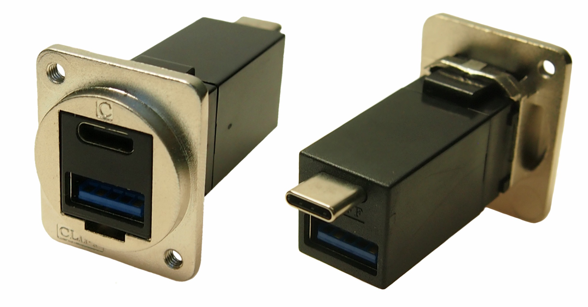 Straight, Panel Mount, Socket- Dual Port Type USB USB3.0 A-A USB Connector