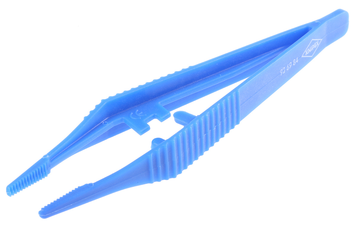 Knipex 130 mm, Plastic, Serrated, Tweezer