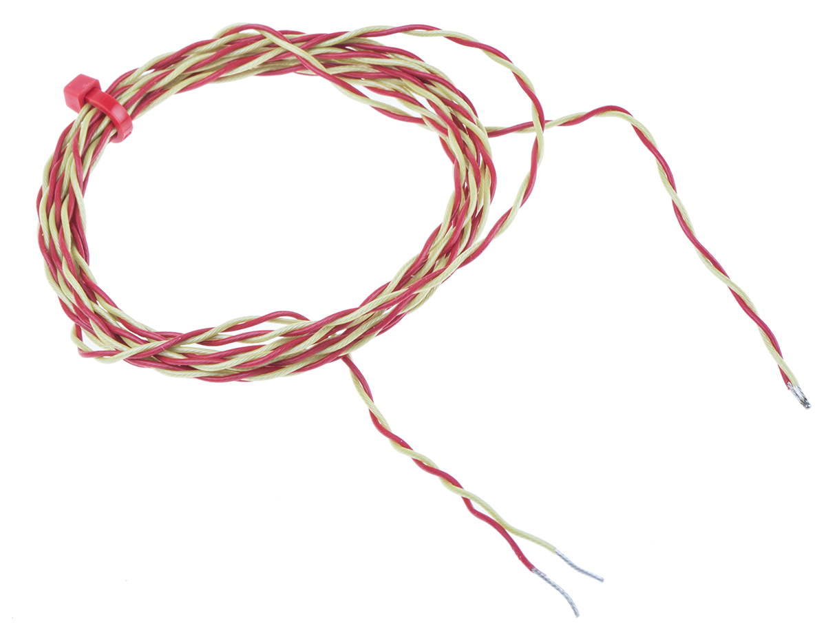 RS PRO Type K Exposed Junction Thermocouple 2m Length, 7/0.2mm Diameter → +250°C