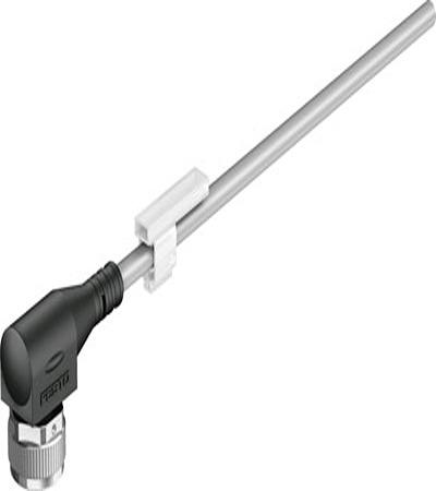 Festo Female 5 way Socket to 4 way Cable Circular Connector, 2.5 m