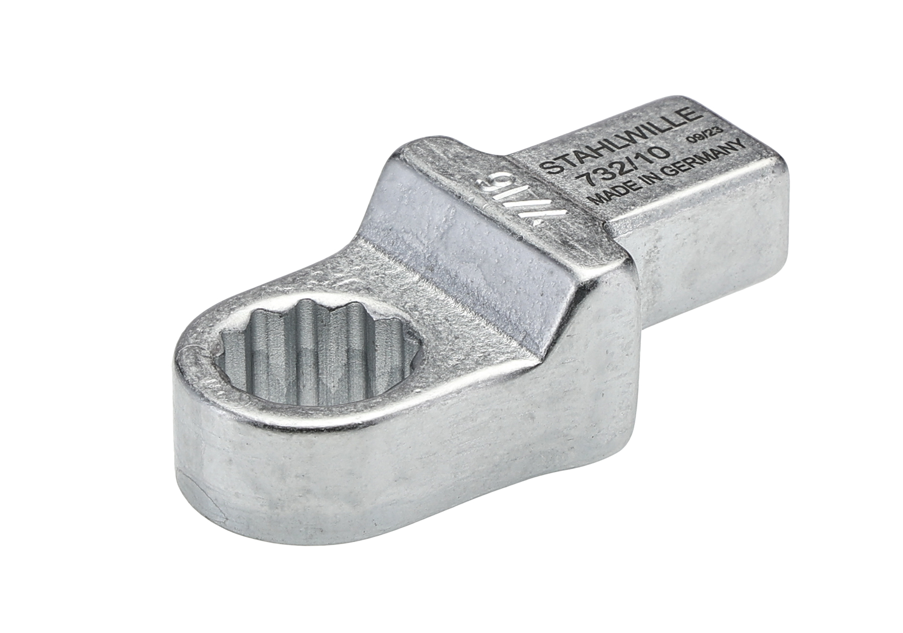 STAHLWILLE 732a Series Crow Ring Insertion Ring Spanner, 18.5 mm, 9 x 12mm Insert, Chrome Plated Finish