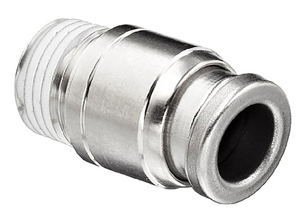 SMC KQG2 Series Straight Threaded Adaptor, NPT 1/8 Male to Push In 1/4 in, Threaded-to-Tube Connection Style