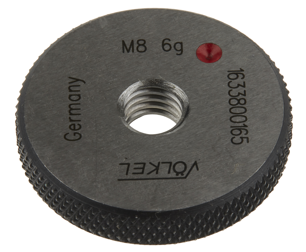 Volkel M8 x 1.25 Ring Thread Gauge Ring Gauge, 1.25mm Pitch Diameter