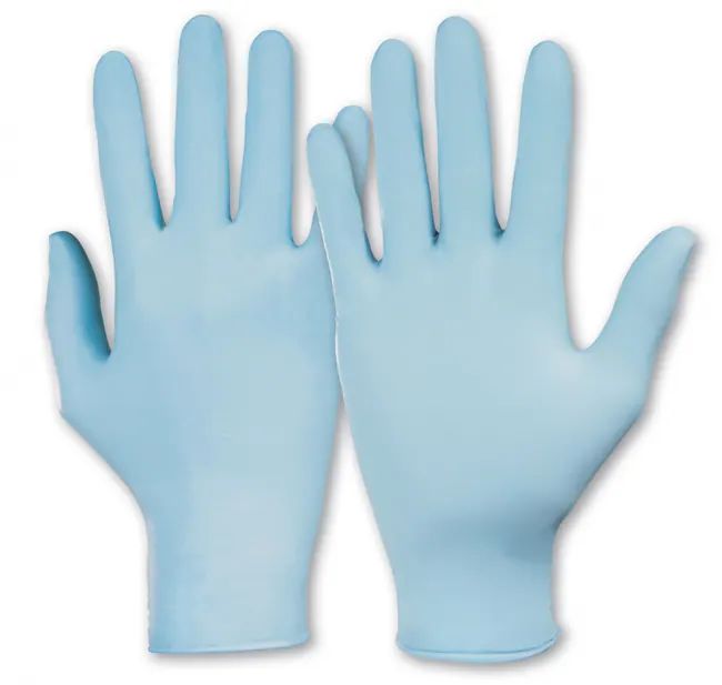Honeywell Safety Dermatril 740 Light Blue Powder-Free Nitrile Disposable Gloves, Size 7, 100 per Pack