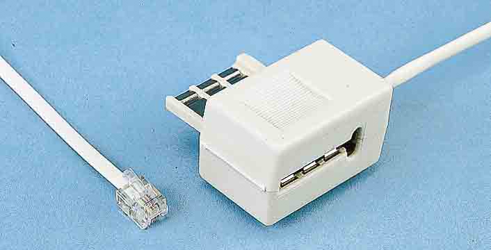 Decelect Male RJ11 to Male Telephone Extension Cable, Black Sheath, 3m