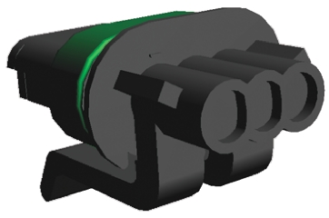 TE Connectivity, MULTILOCK Automotive Connector Socket Black Cable Mount 3 Way 444043-1