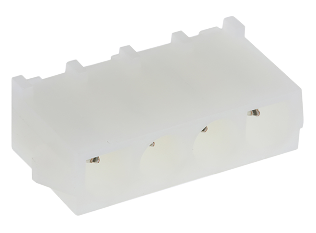 TE Connectivity Universal MATE-N-LOK Series Straight Through Hole PCB Header, 4 Contact(s), 6.35 mm Pitch, 1 Row,