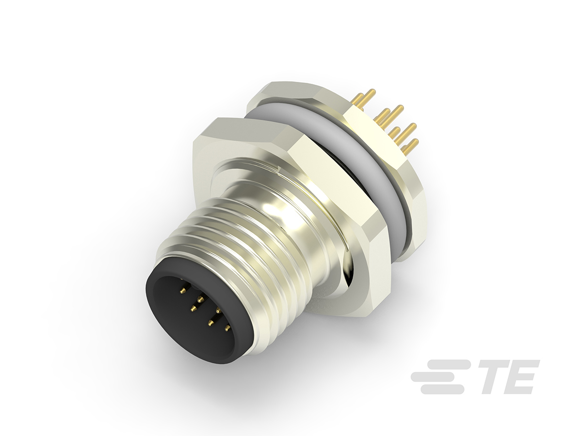 TE Connectivity Circular Connector, 12 Contacts, Rear, M12 Connector, Plug, Male, IP67, M12 Series