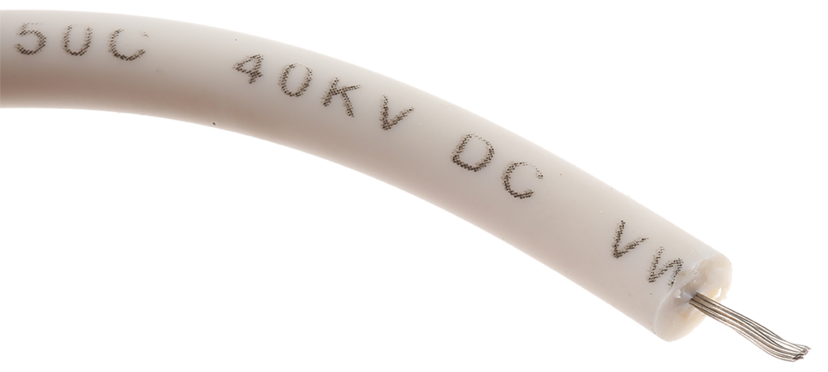 Alpha Wire Hook-up Wire Silicone Series White 0.33 mm² Hook Up Wire, 22 AWG, 7/0.25 mm, 30m, Silicone Rubber