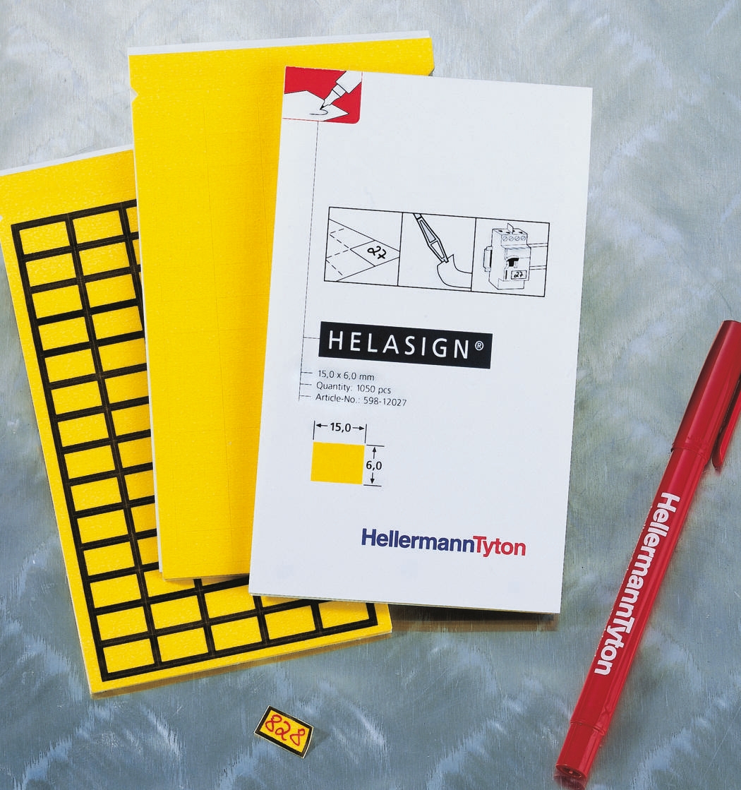 HellermannTyton Yellow Adhesive Label Sheet, Pack of 700