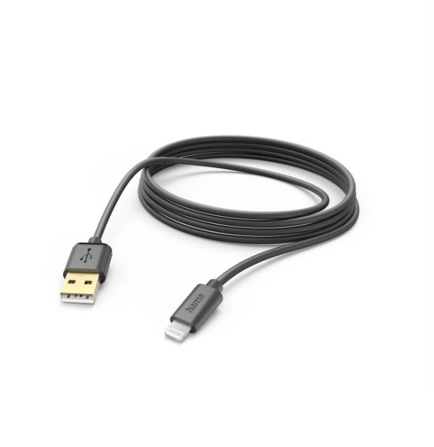 Hama USB 2.0, Male Lightning to Male USB A, 480Mbps, 3m