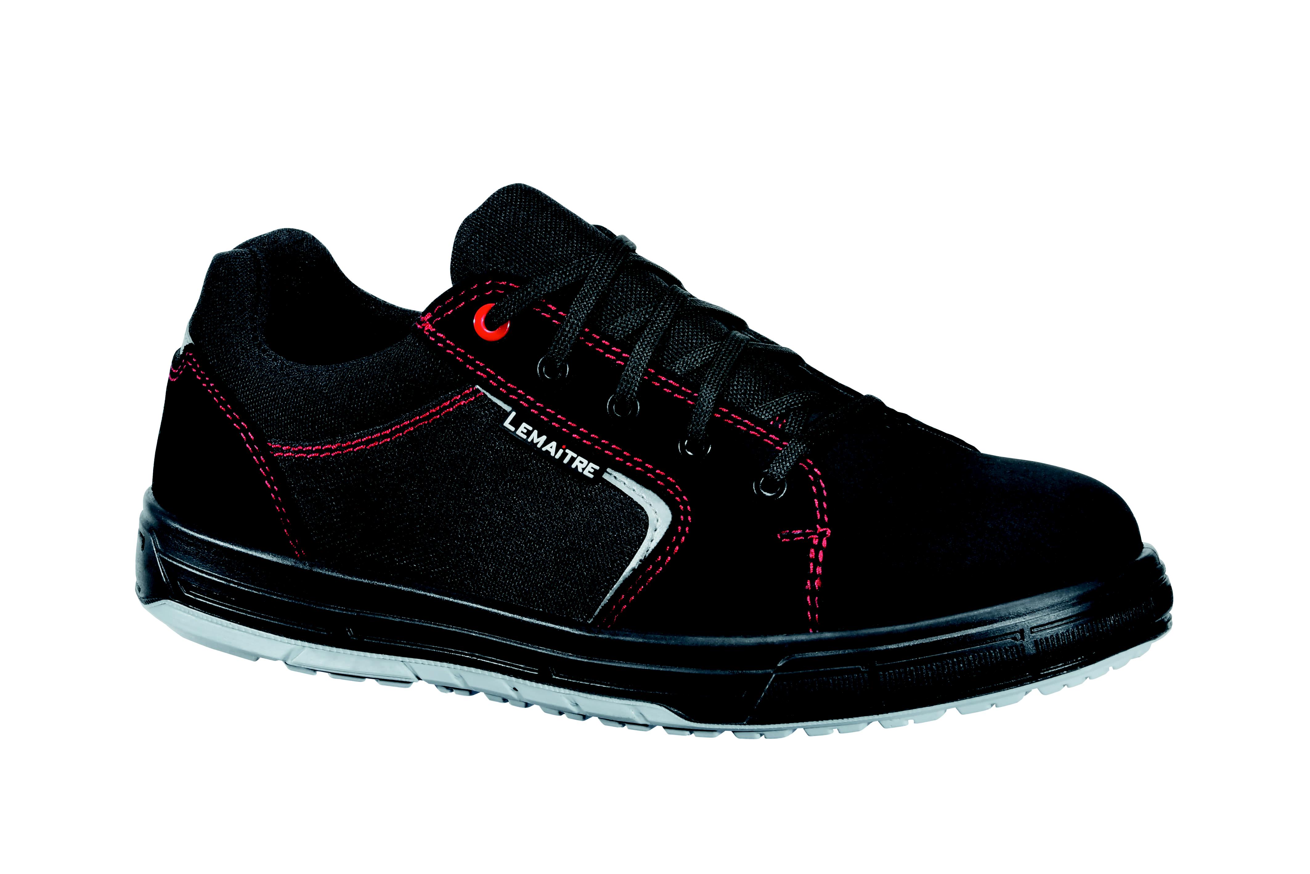 LEMAITRE SECURITE SPACE S1P Unisex Black, Grey, Red Stainless Steel Toe Capped Safety Shoes, UK 8, EU 42