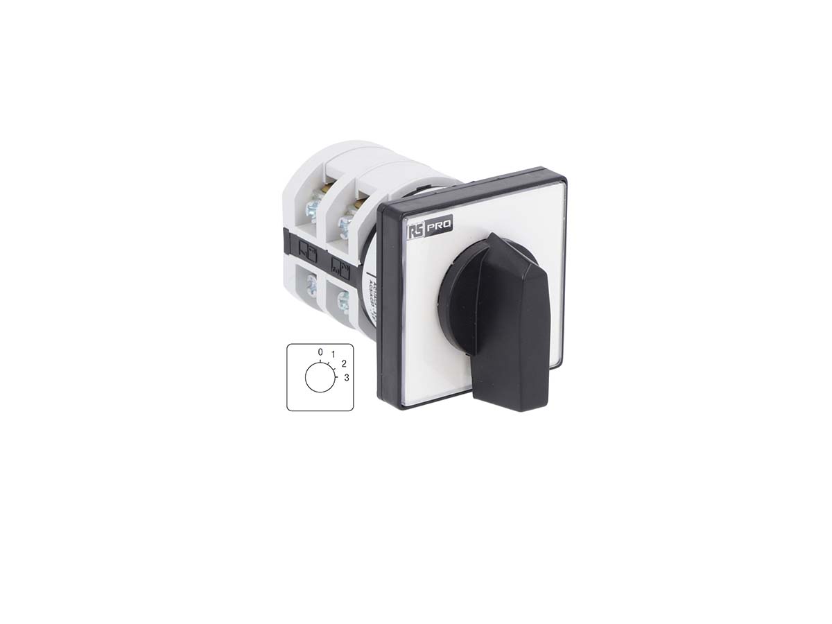RS PRO, 1P 4 Position Multi Step Cam Switch, 690 V, 20A