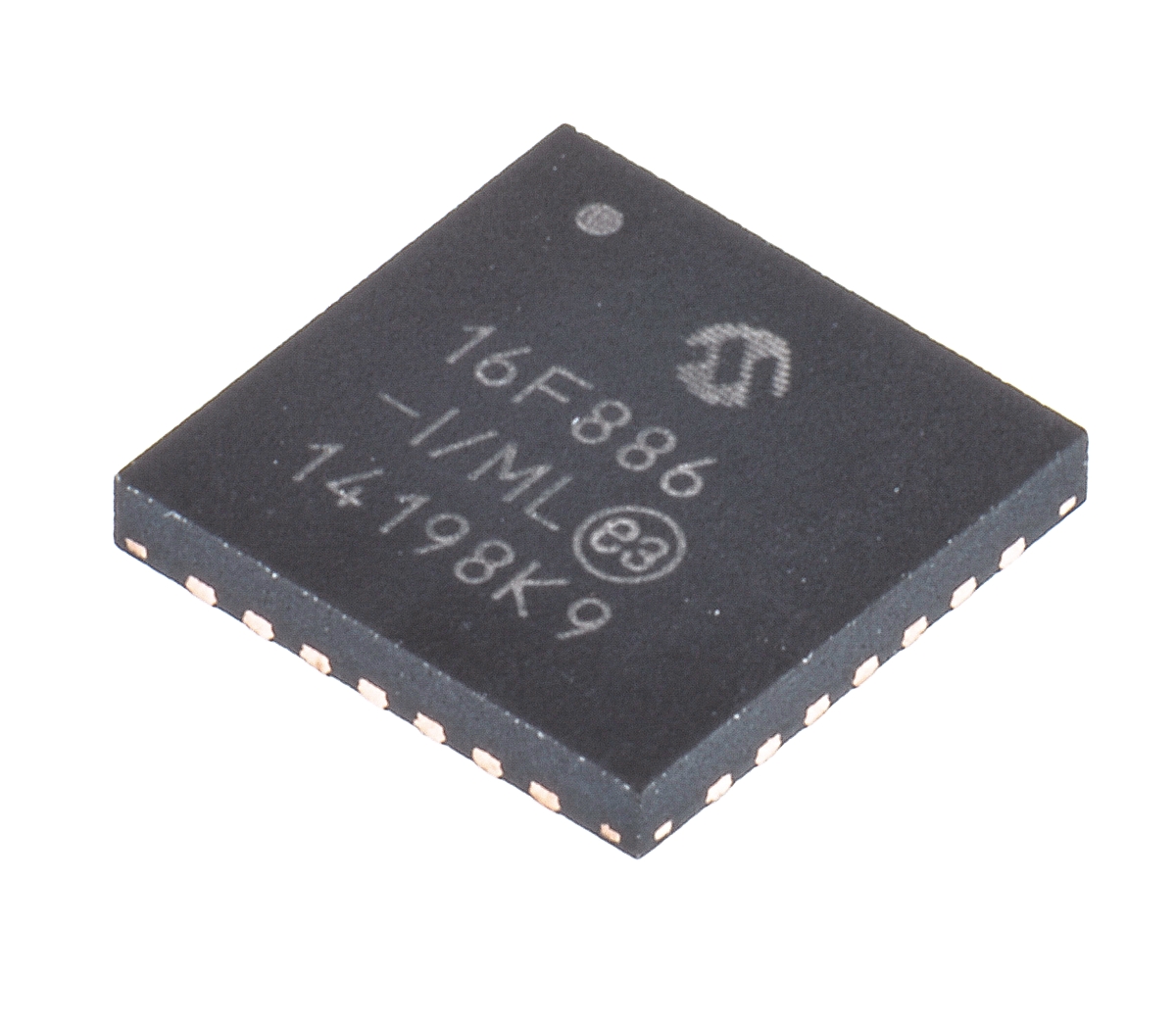 Microchip, 8 bit PIC, PIC16F886 Microcontroller, 64 MHz, 14kB FLASH, 28-Pin QFN