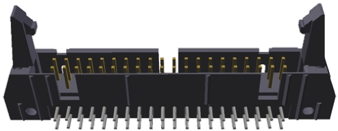 TE Connectivity AMP-LATCH Series Right Angle Through Hole PCB Header, 40 Contact(s), 2.54 mm Pitch, 2 Row, Shrouded