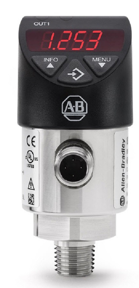Allen Bradley 836P Series Pressure Sensor, 0bar Min, 10bar Max, 4 → 20 mA, Analogue, PNP-NO/NC Output, Relative
