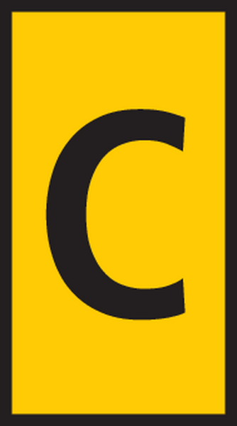 HellermannTyton WIC Snap On Cable Markers, Yellow, Pre-printed "C", 2 → 2.8mm Cable, for Cables and Wires,