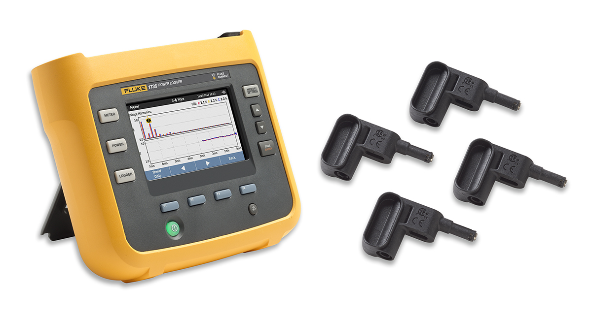 Fluke 1736/EUS Three Phase Power Energy Monitor, Bluetooth, USB, Wi-Fi, 4 Input Channel(s)