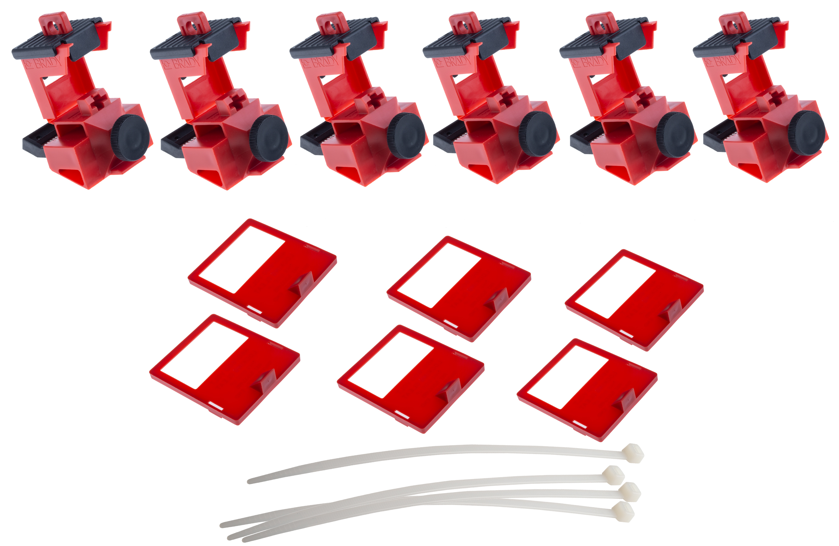 Brady Red 1-Lock Polypropylene Fibreglass Reinforced Nylon Circuit Breaker Switch Lockouts, 7.14mm Shackle