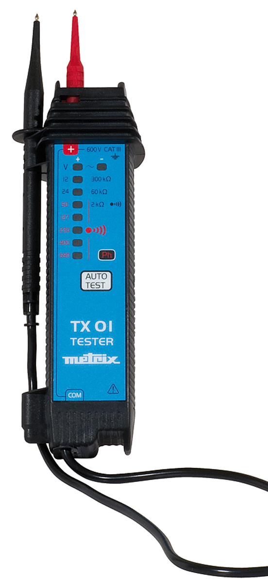 Chauvin Arnoux TX 01, LED Voltage tester, 690V ac/dc, Continuity Check, Battery Powered, CAT III 600V