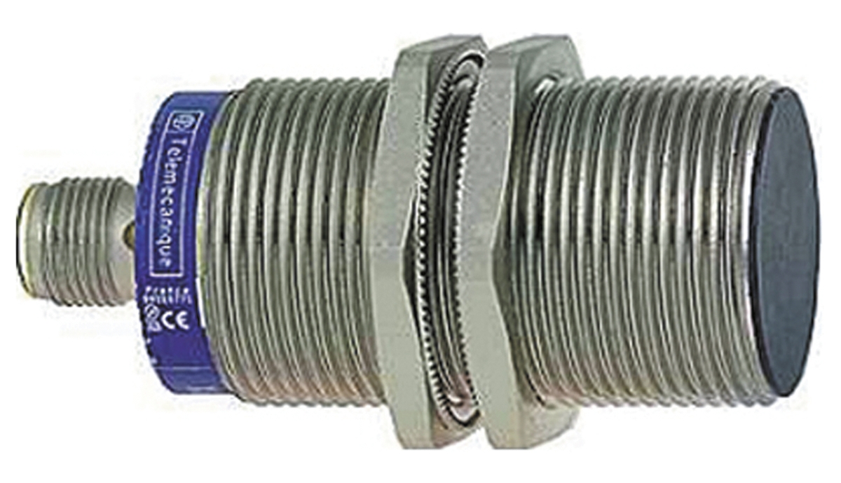 Telemecanique Sensors Inductive Threaded Barrel Proximity Sensor, M30, 10 mm Detection, PNP NC, 12 → 48 V dc