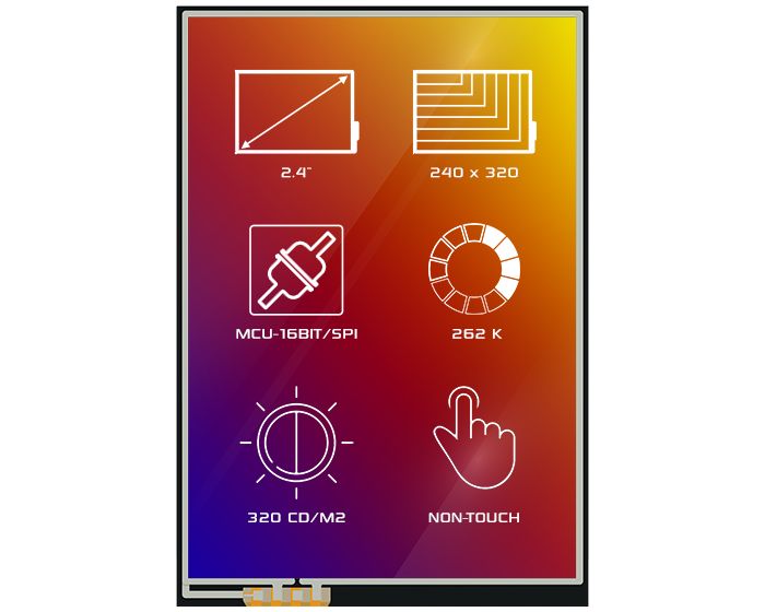 4D Systems 4DLCD-24320240-IPS TFT TFT LCD Display, 2.4in, 240 x 320pixels