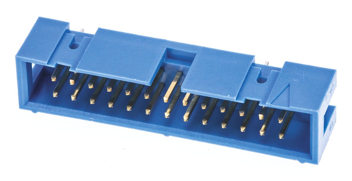 TE Connectivity AMP-LATCH Series Straight Through Hole PCB Header, 34 Contact(s), 2.54 mm Pitch, 2 Row, Shrouded