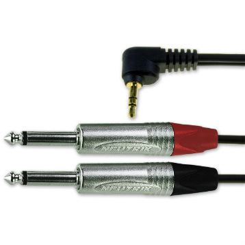 Van Damme Male 3.5mm Stereo Jack to Male RCA x 2 Aux Cable, Black, 3m 103-321-702